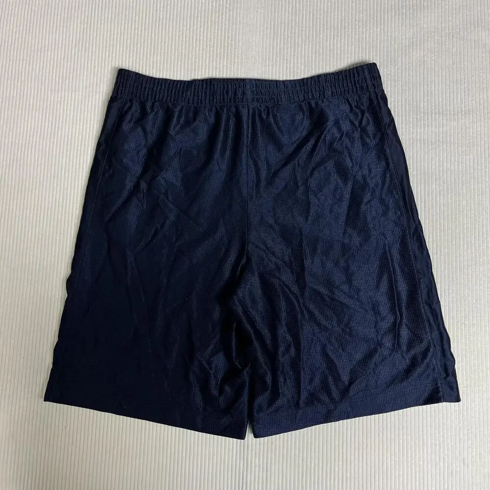 Nike Basketball Shorts Y2k Mens M Blue Mesh Athletic Elastic Waist Pockets Gym